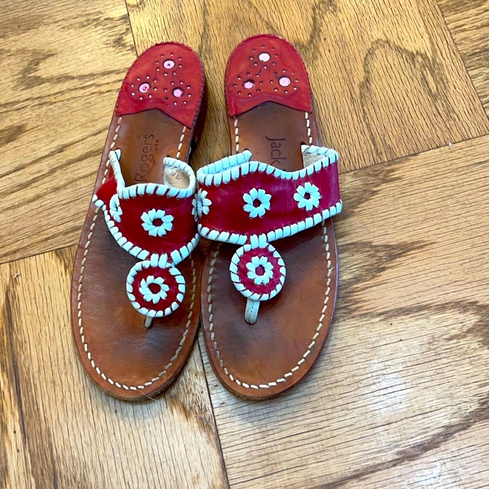 Jack Rogers Navajo Leather Sandal Red